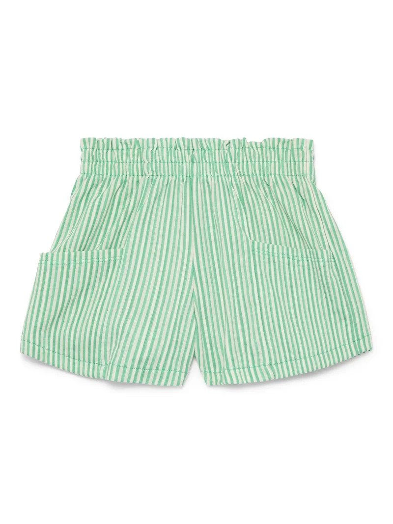 Wonder Nation Little Girls Knit Paperbag Shorts, Sizes 4-10 | Walmart (US)