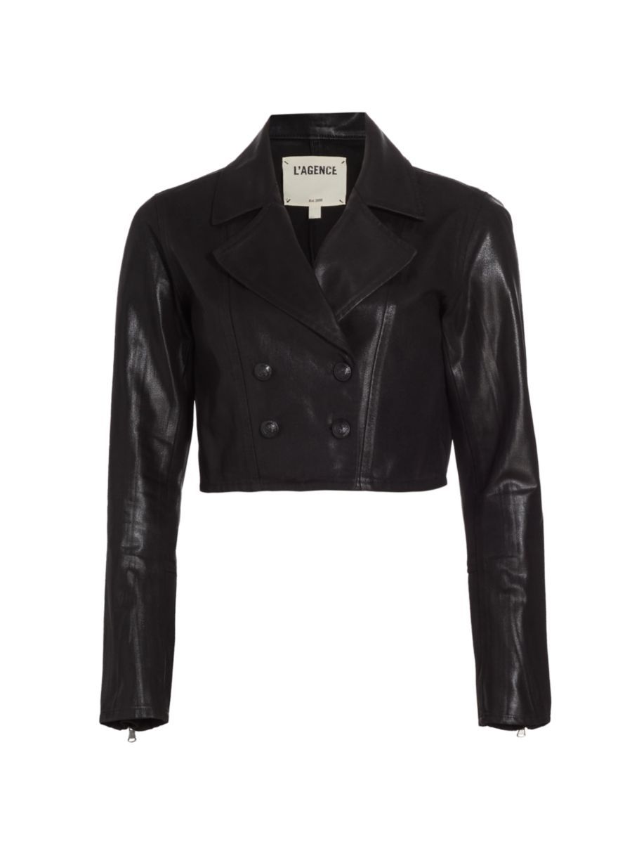 Laverne Cotton Cropped Biker Jacket | Saks Fifth Avenue