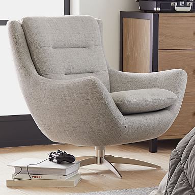 Boucle Twill Gravel Lennon Lounge Chair | Pottery Barn Teen