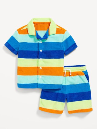Short-Sleeve Terry Shirt and Shorts Set for Toddler Boys | Old Navy (US)