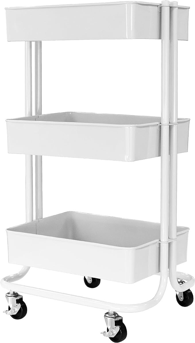 Homestead 3-Tier Metal Rolling Cart - Easy Assembly, Durable Design, and Versatile Storage for Ho... | Amazon (US)