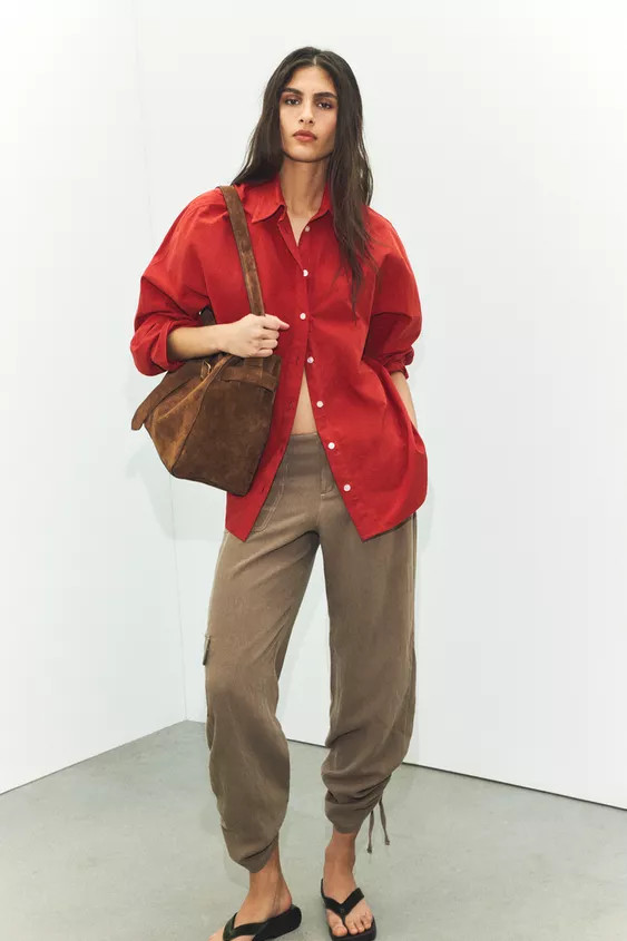 WASHED POPLIN OVERSIZED SHIRT | Zara US