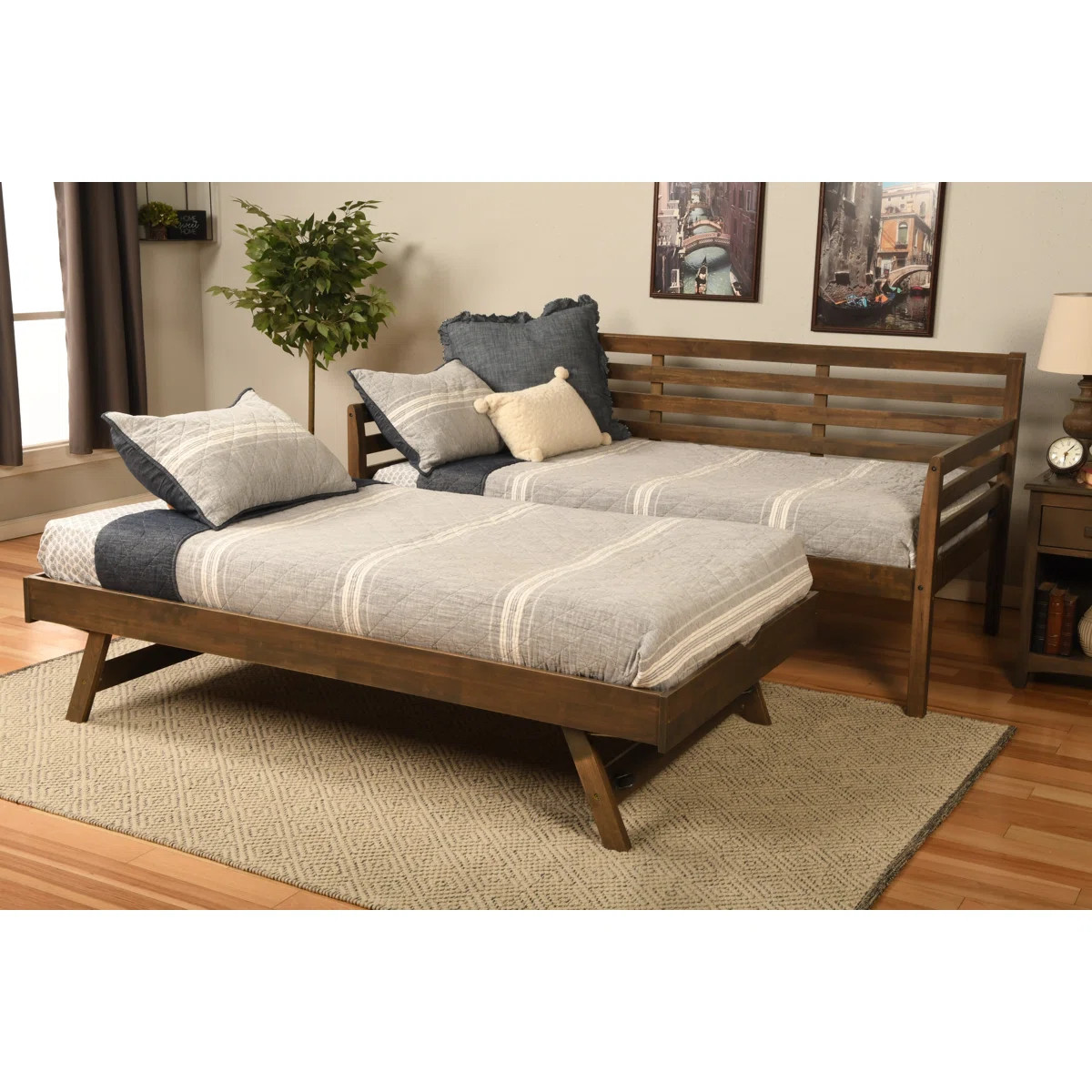 Alhamdi Boho Daybed and Pop-Up Bed with Mattresses | Wayfair North America