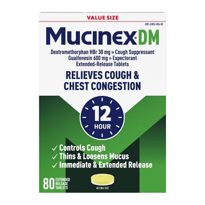 Mucinex Cold, Cough or Flu Treatment DM Capsules - 80ct | Target