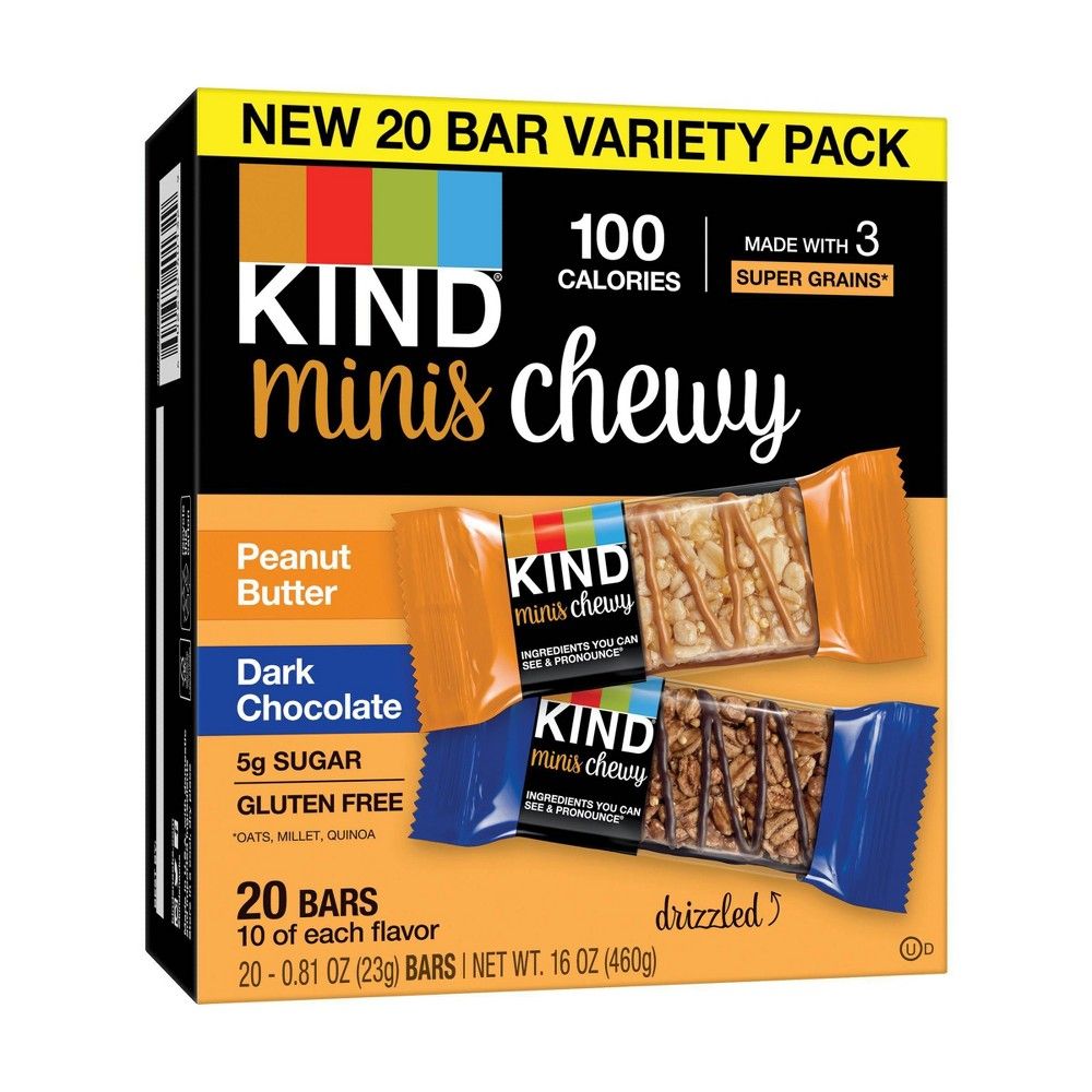 KIND Mini Chewy Peanut Butter + Dark Chocolate - 16oz/20ct | Target