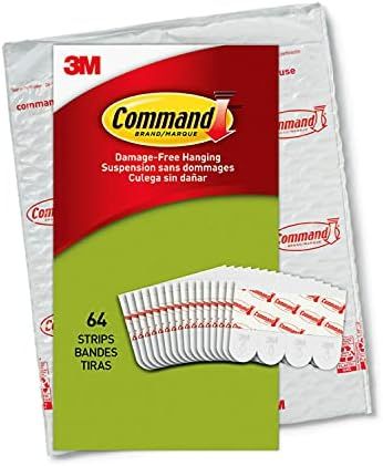 Command Poster Hanging Strips, Small, White, Indoor Use, 64-Strips, Decorate Damage-Free | Amazon (US)