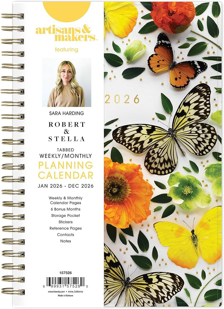 Blue Sky Artisans & Makers Sara Harding 2026 Weekly and Monthly Planner, January 2026 - December ... | Amazon (US)