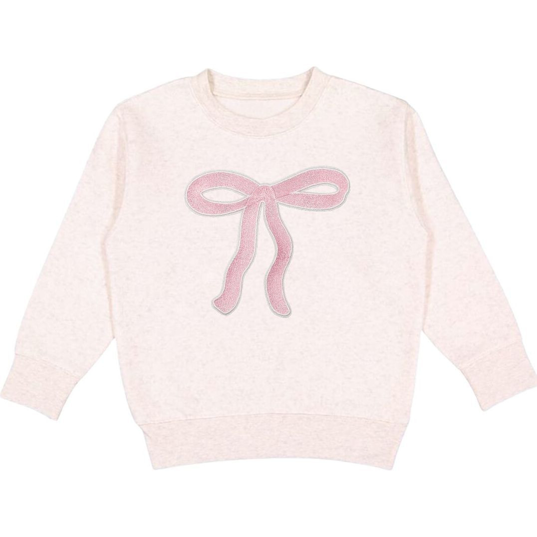 Coquette Bow Patch Sweatshirt, Natural | Maisonette