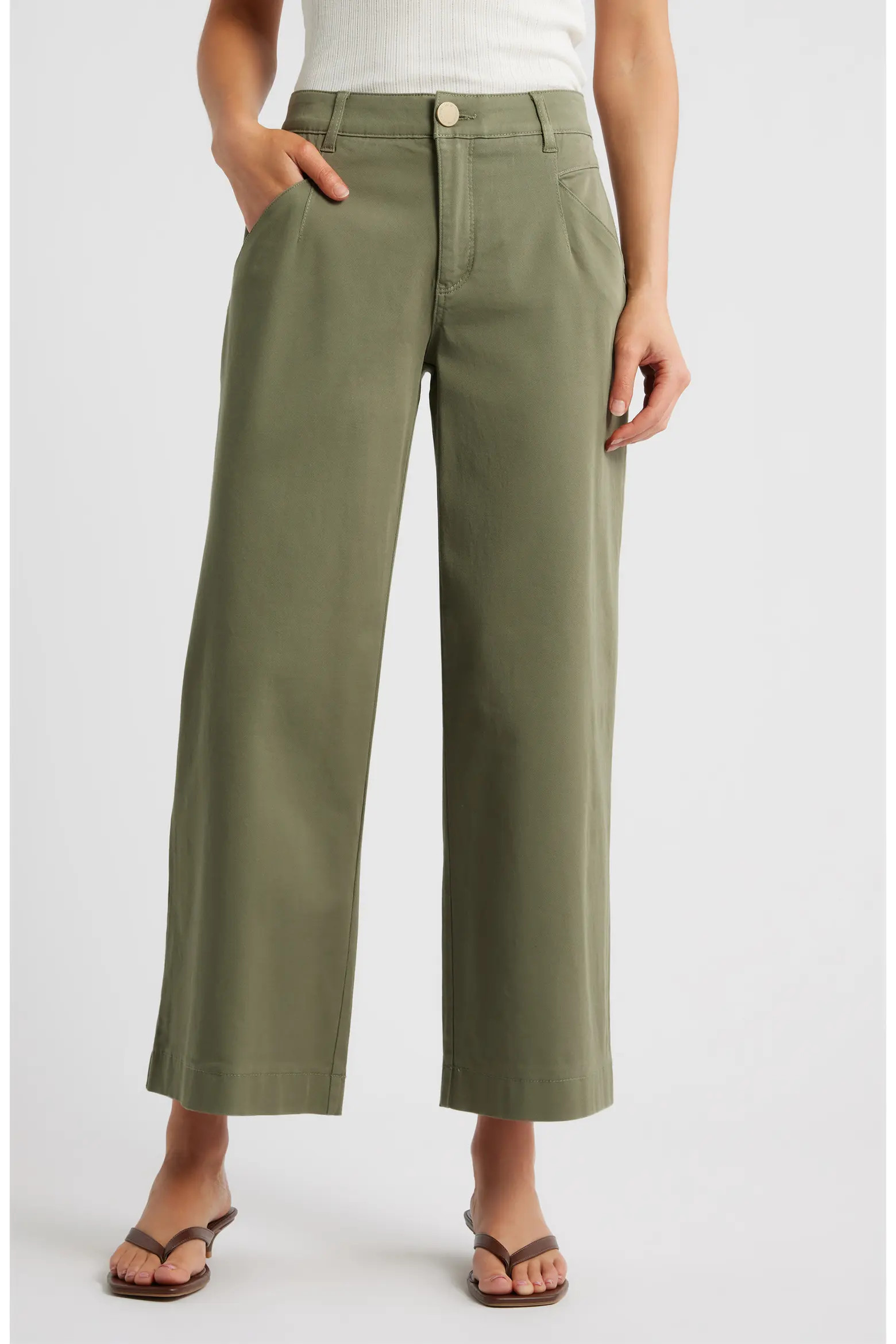 Wyatt Skyrise Crop Wide Leg Twill Pants (Women) | Nordstrom | Nordstrom