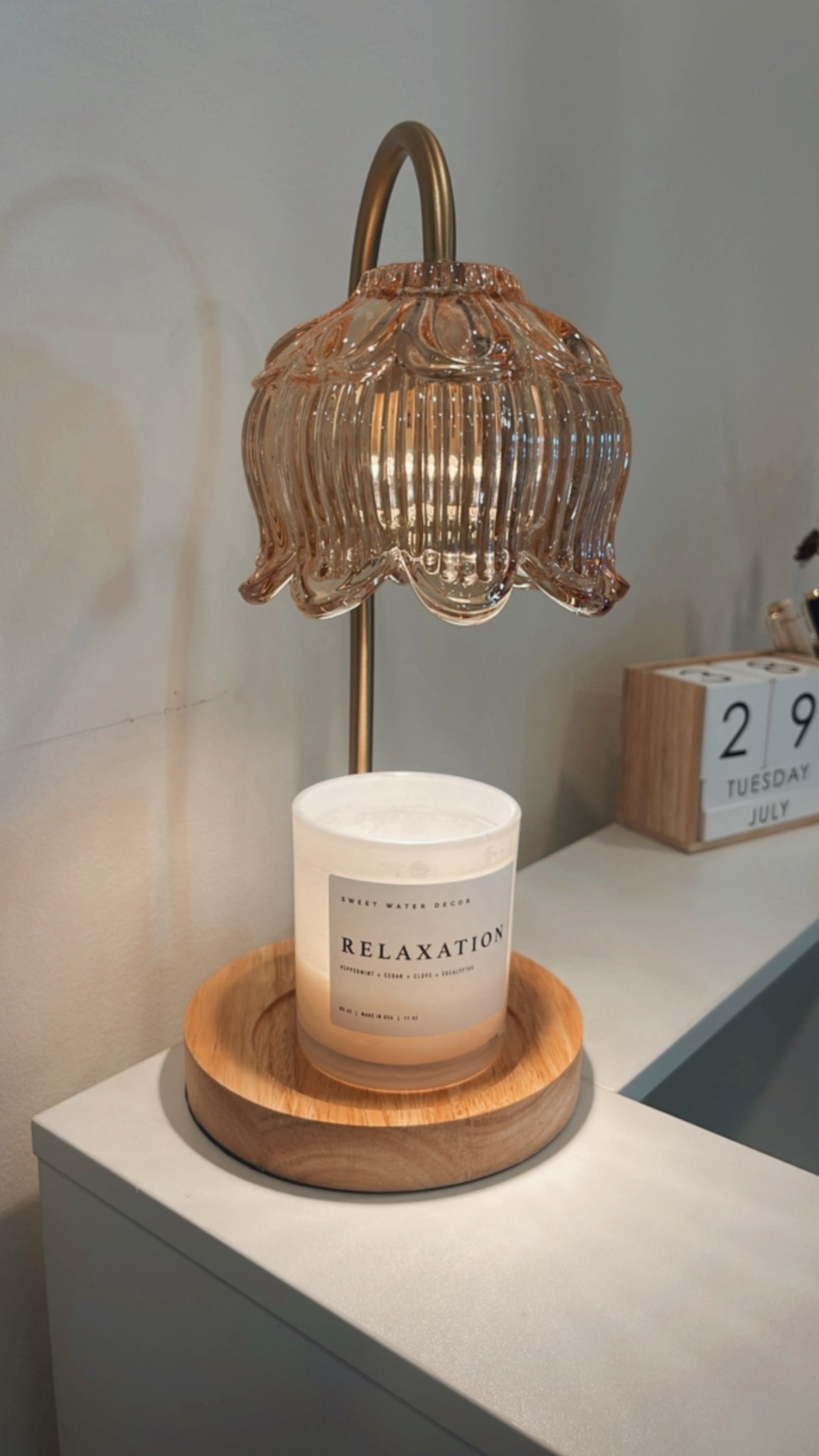 Amber table lamp candle burner 😍
#cozy #favoritescents #spalife #sweetwaterdecor #walmart 