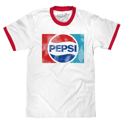 Tee Luv Pepsi Ringer T-Shirt - White and Red Medium | Target