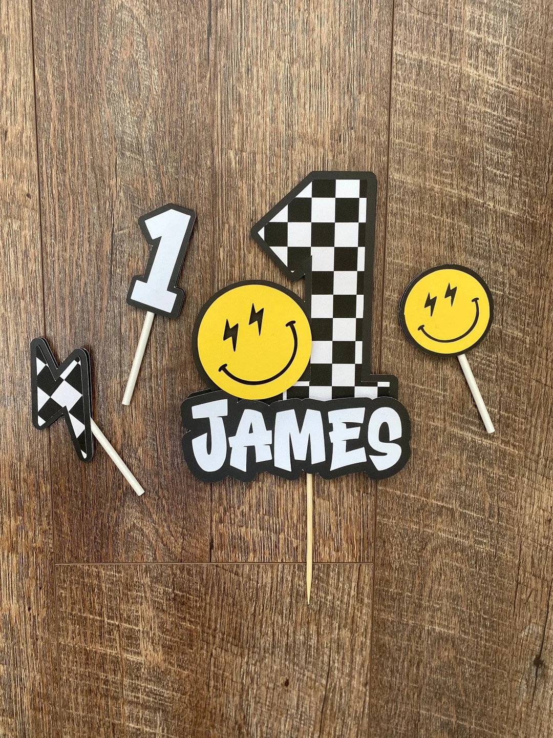 One Happy Dude Custom Cake Topper and Cupcake Toppers - 1st Birthday Smiley Theme - First Birthda... | Etsy (US)