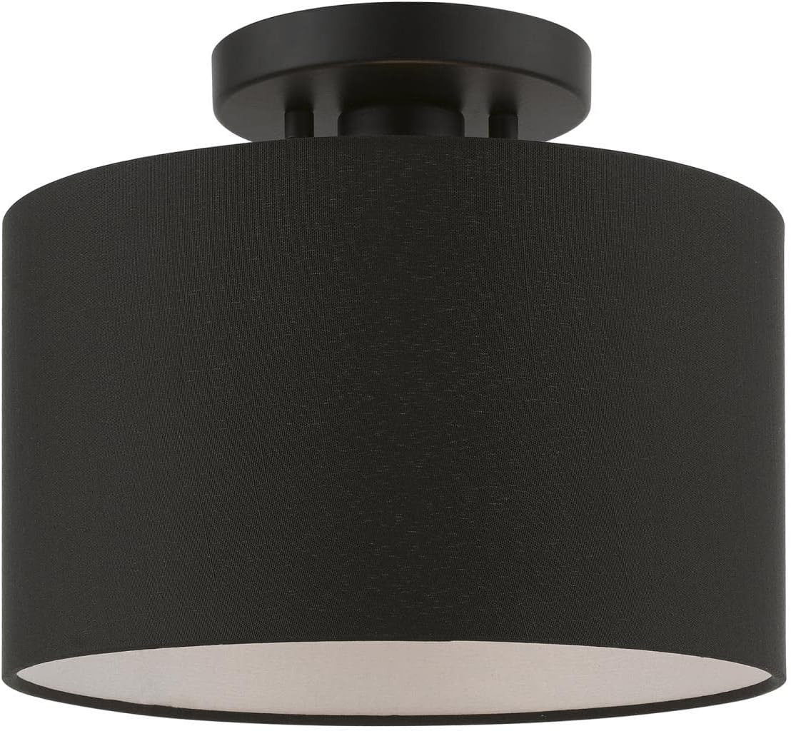 Livex Lighting, 45662-04, Bainbridge, Small Semi-Flush, Black | Amazon (US)
