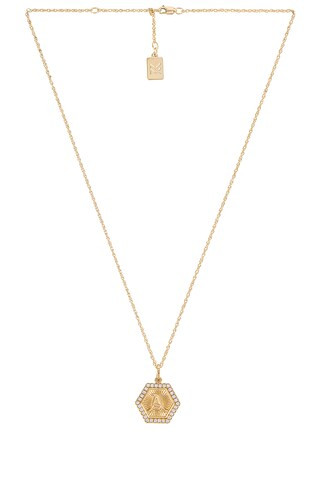 MIRANDA FRYE Hexagon Charm & Eleanor Chain Necklace in Gold from Revolve.com | Revolve Clothing (Global)