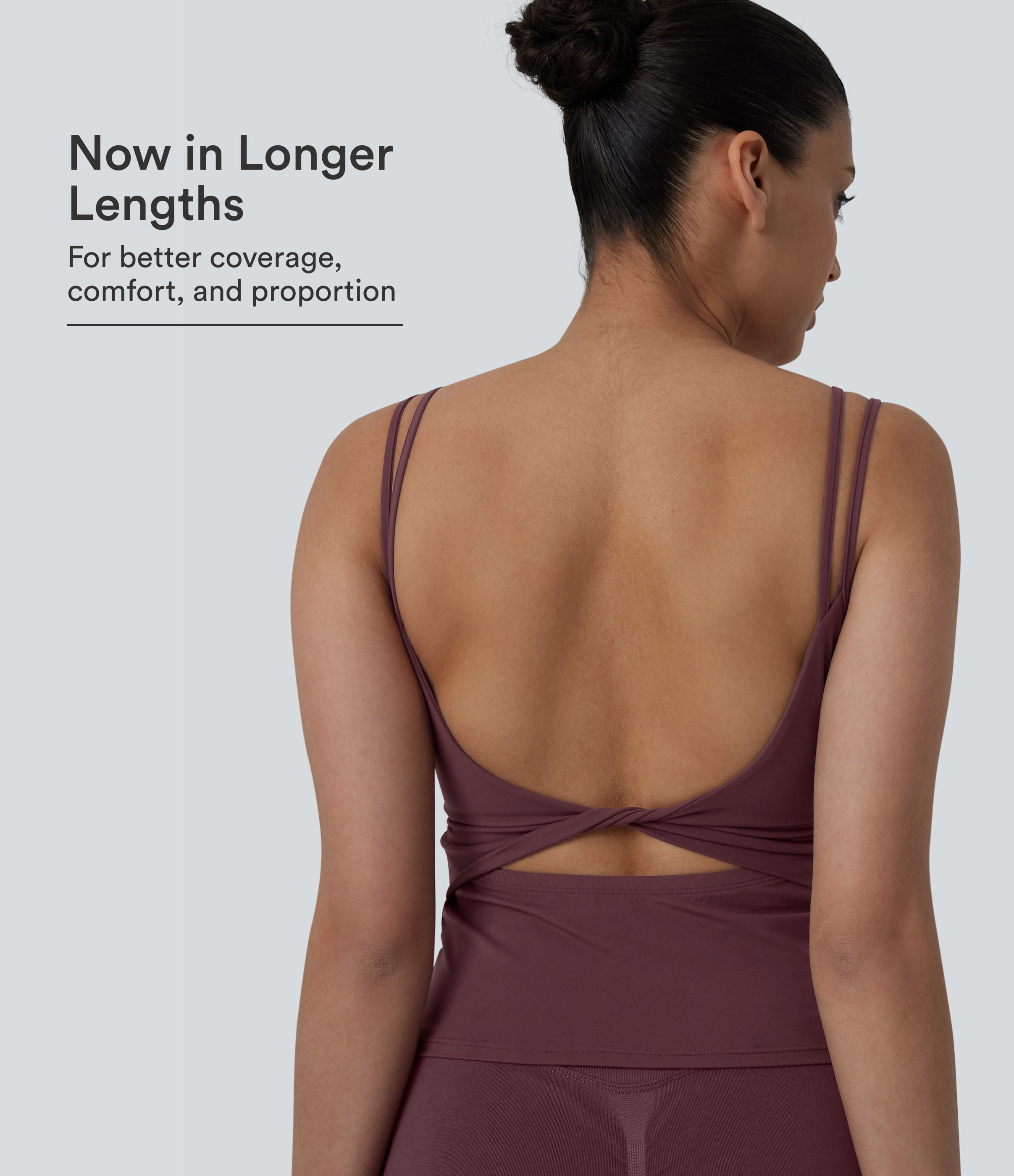 Halara Halara UltraSculpt™ Double Straps Twisted Backless Cropped Yoga Tank Top-Longer Length Tank Top - Black - XS(Long) golf tops | HALARA