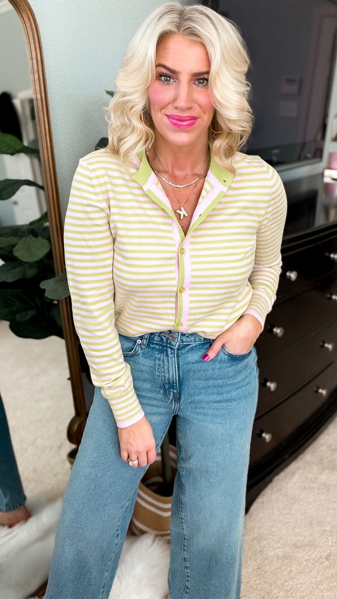 Walmart spring haul 
Madewell look for less 
Wide leg jeans—this is regular length but also come in LONG (wish I would’ve done the LONG as I’m 5’7)
Wearing size 4 and fit tts 
Comes in 4 wash only $26

Classic cozy yarn cardigan sweater 
Super lightweight and has matching tank 
Comes in tons of solids and stripes
Great as a second layer or draped over the shoulders 
Wearing a small and fits tts 
Only $22


#LTKOver40 #LTKWorkwear #LTKootd