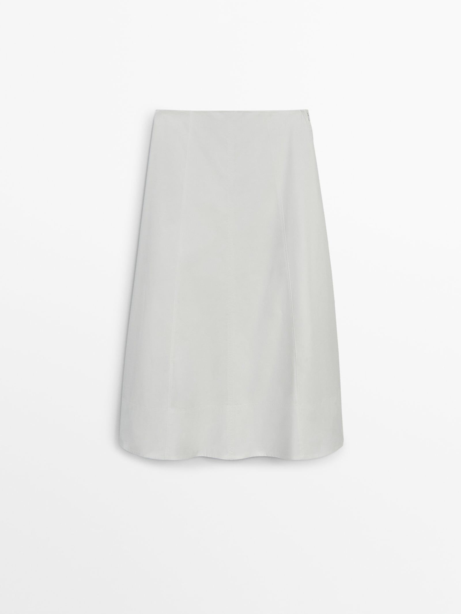 Flared poplin midi skirt | Massimo Dutti UK