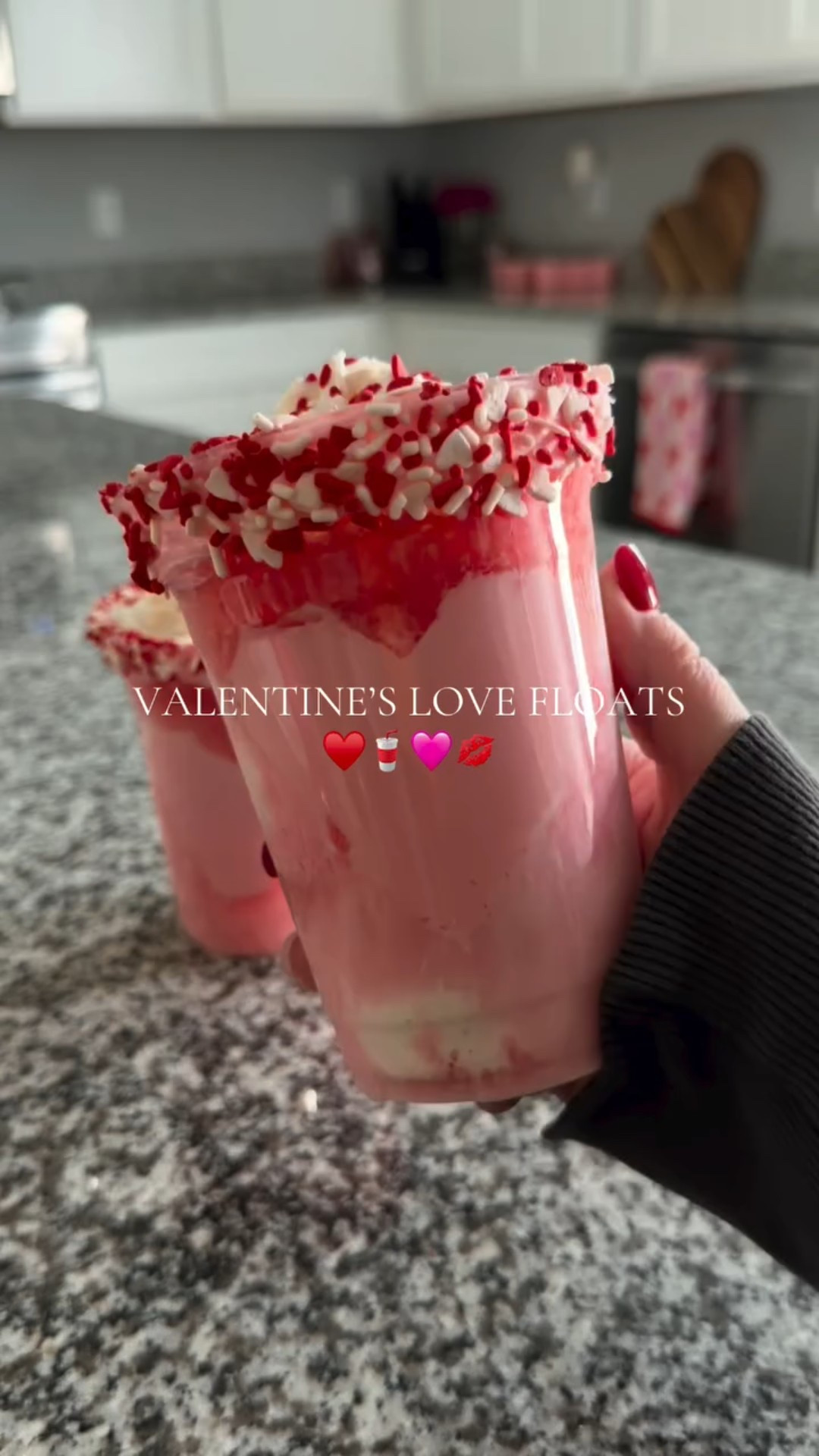 Valentine’s Day love floats ♥️🥤 #asmr #ValentinesDay #pinkaesthetic #desserttiktok #sweettreats @fanta @breyers