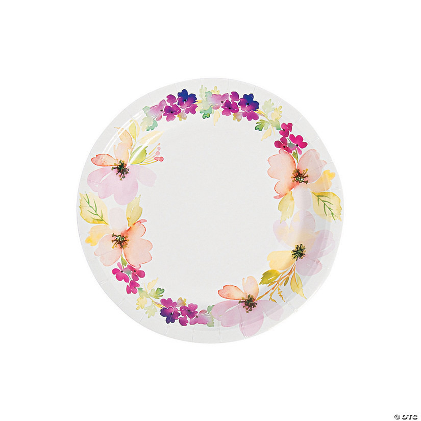 Garden Party Floral Paper Dessert Plates - 8 Ct. | Oriental Trading Company
