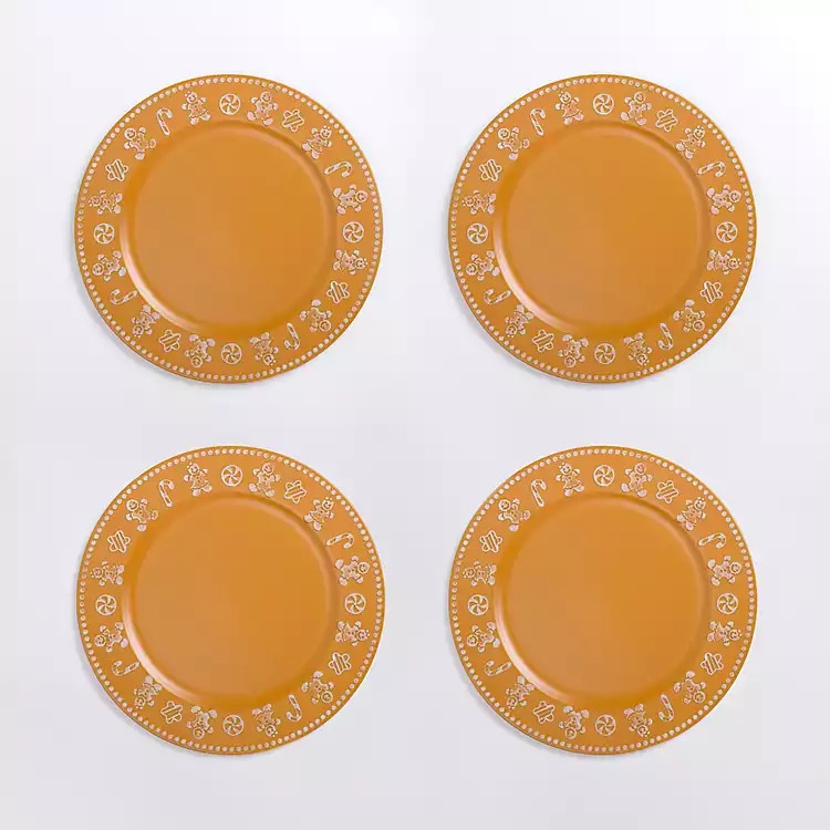 Gingerbread Christmas Chargers, Set of 4 | Kirklands Home | Kirklands