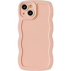 Caseative Solid Color Curly Wave Frame Soft Compatible with iPhone Case (Pink,iPhone 14 Pro) | Amazon (US)