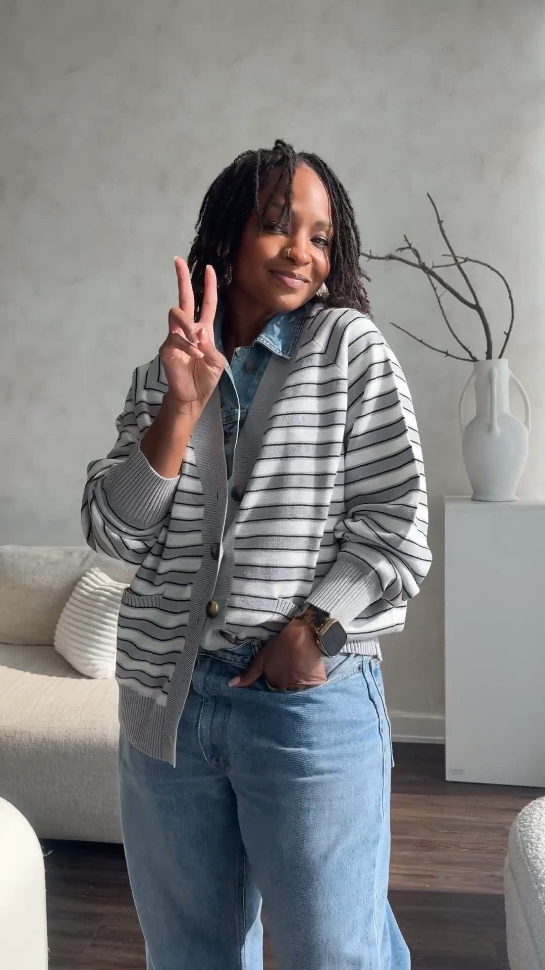@bykahlana has done it again with their latest drop! When I say “intentional wardrobing” !  Per usual I had to put the Grandpa Cardi to the test and of course it didn’t disappoint. 

I’m wearing a size M which provides an oversized look. 

I’m 5’2, size 6/8 for reference . 

 @targetstyle @kahlanabarfield 
 #KBBbyKahlana

#LTKootd #LTKMidsize #LTKPetite