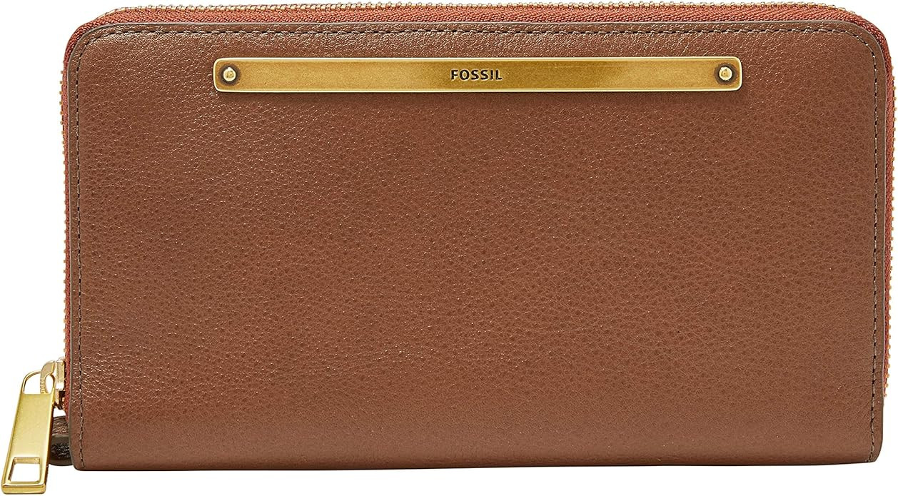 Fossil Women's Liza Leather Zip Around Clutch Wallet with Retractable Wristlet Strap for Women | Amazon (US)