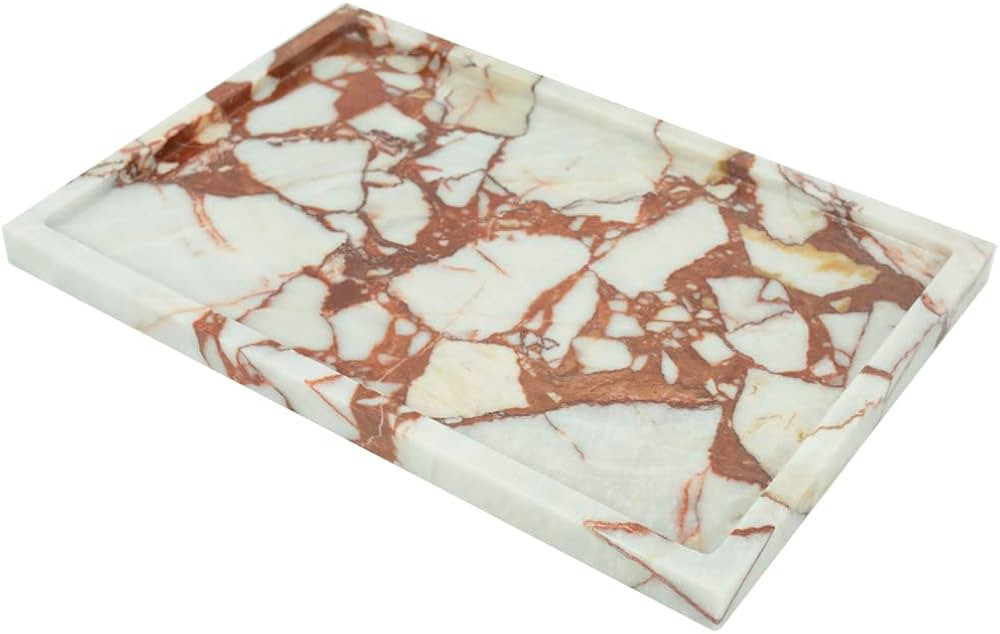 100% Natural Marble Serving Tray Luxury Calaccata Viola Marble Storage Tray for Home Decor Stone ... | Amazon (US)