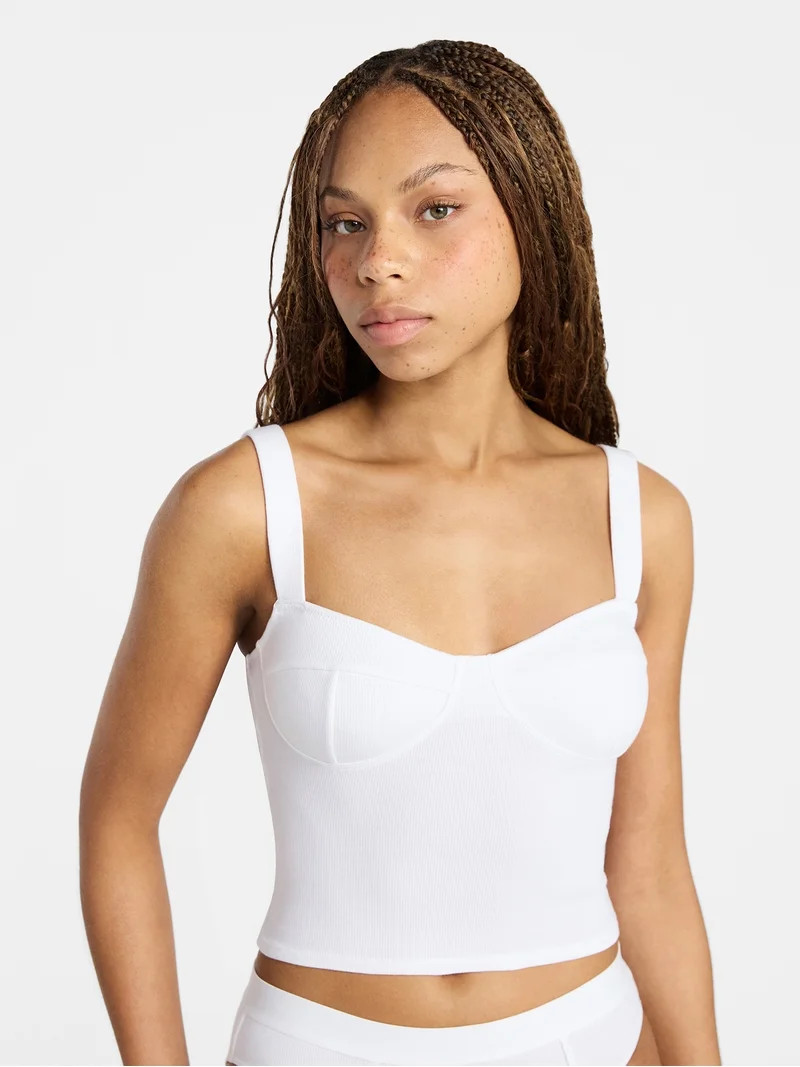 No Boundaries Cotton Rib Corset, Women's XS-XXXL | Walmart (US)