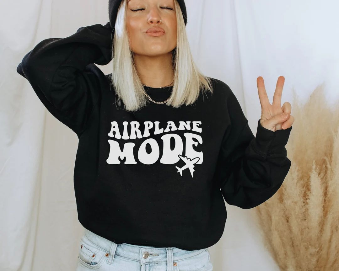 Airplane Mode Sweatshirt Travel Sweatshirt Vacation - Etsy | Etsy (US)
