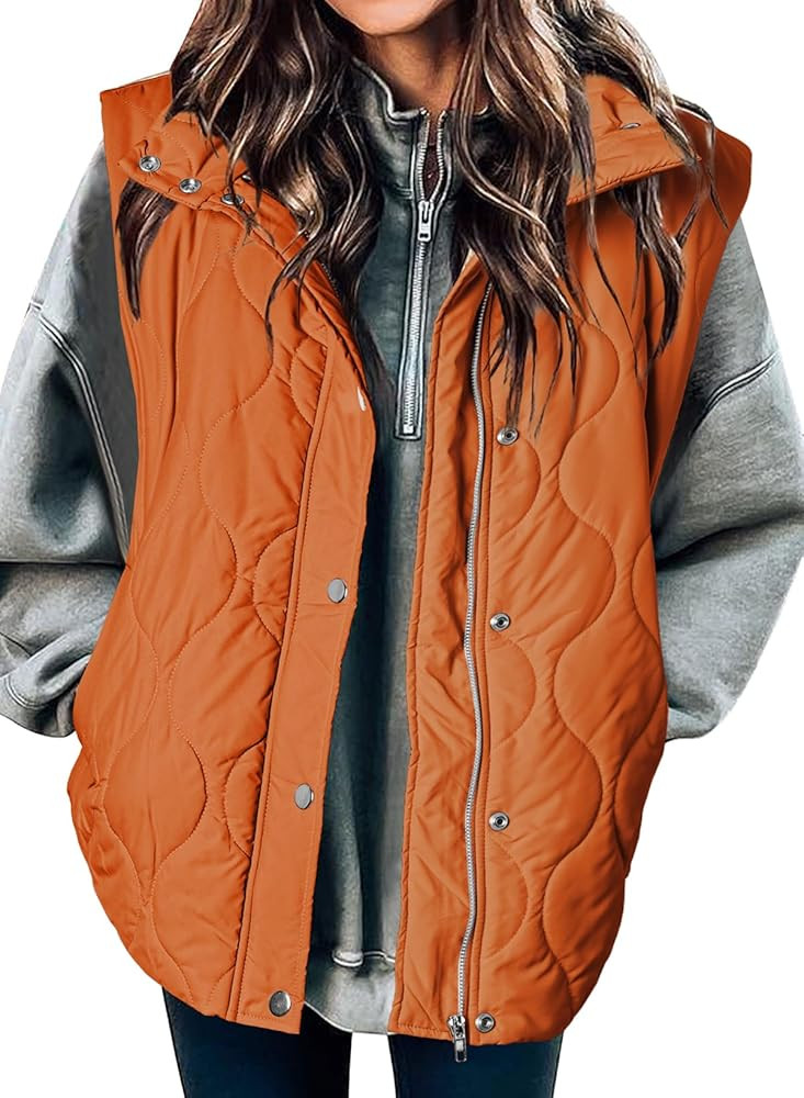 EVALESS Cropped Puffer Vest Women Lightweight Quilted Stand Collar Sleeveless Jackets Fall Winter... | Amazon (US)