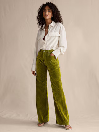 The Icon Classic Wide-Leg Flocked Jean | Banana Republic (US)