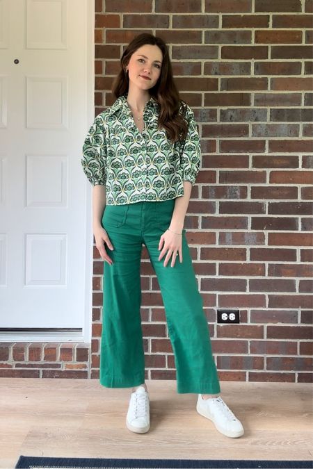 Green linen pants 