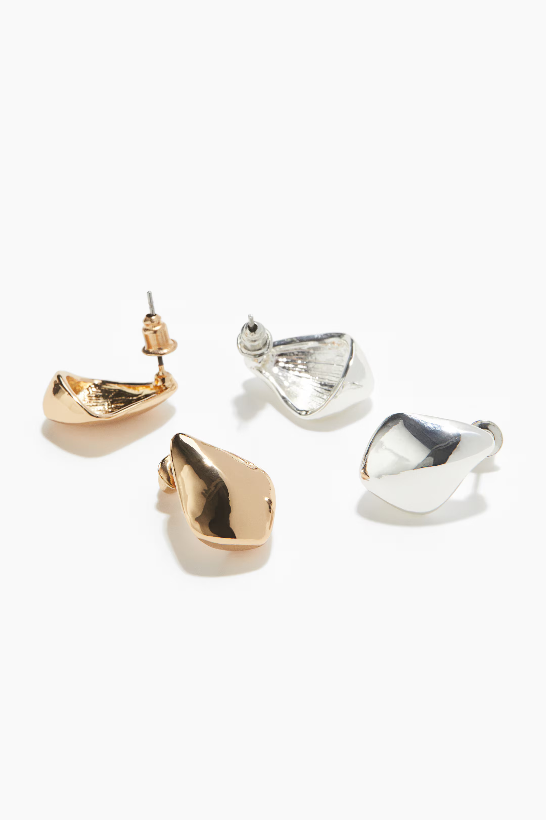 2 Pairs Dome Earrings | H&M (US + CA)