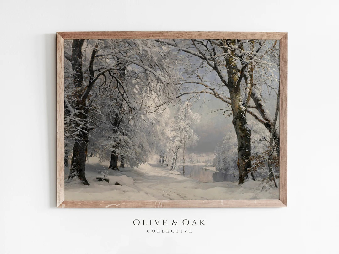 Winter Landscape Snow Painting / Nature Art Print / Downloadable PRINTABLE / 363 - Etsy Canada | Etsy (US)
