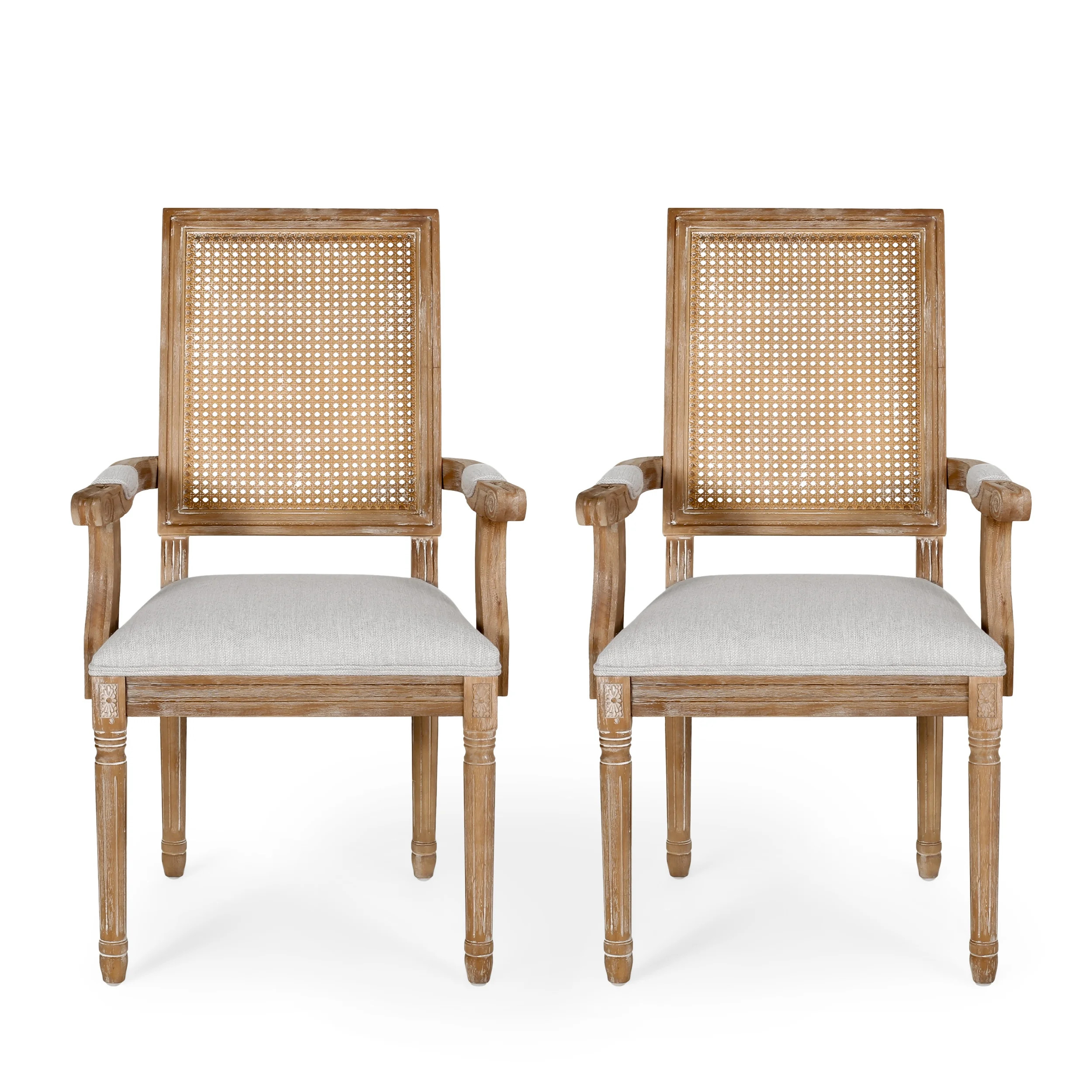 Noble House Aisenbrey Dining Chair, Set of 2, Light Gray - Walmart.com | Walmart (US)