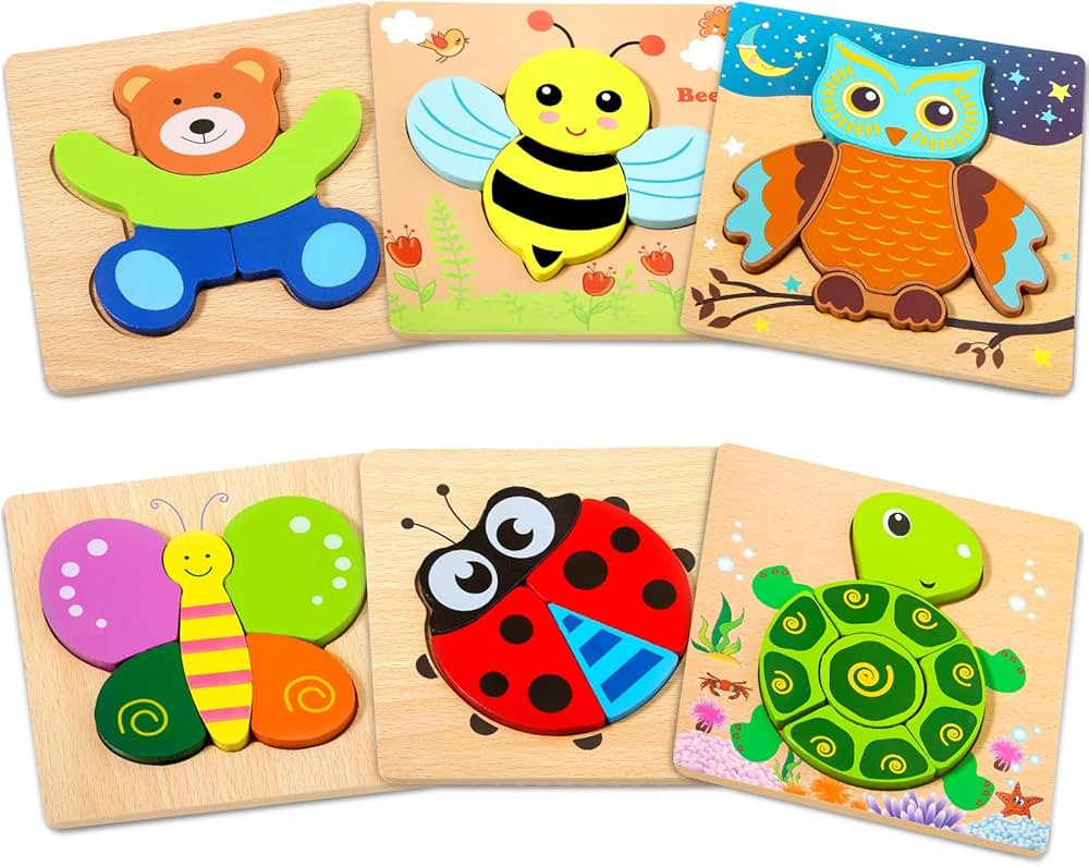 Toddler Puzzles for Kids Age 1 2 3 4 Year Old, 6 Pack Montessori Jigsaw Animals Puzzles for Girl ... | Amazon (US)