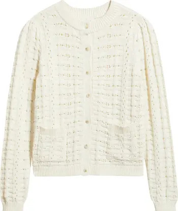 Pointelle Stitch Cotton Cardigan | Nordstrom