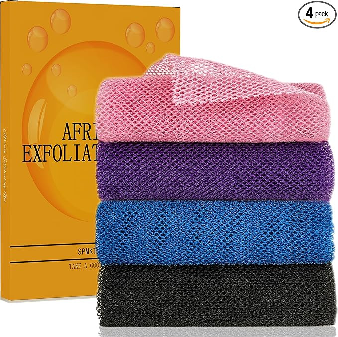 African Exfoliating Net, 4 Pieces African Net Sponge, Nylon African Bath Sponge Net, African Net ... | Amazon (US)