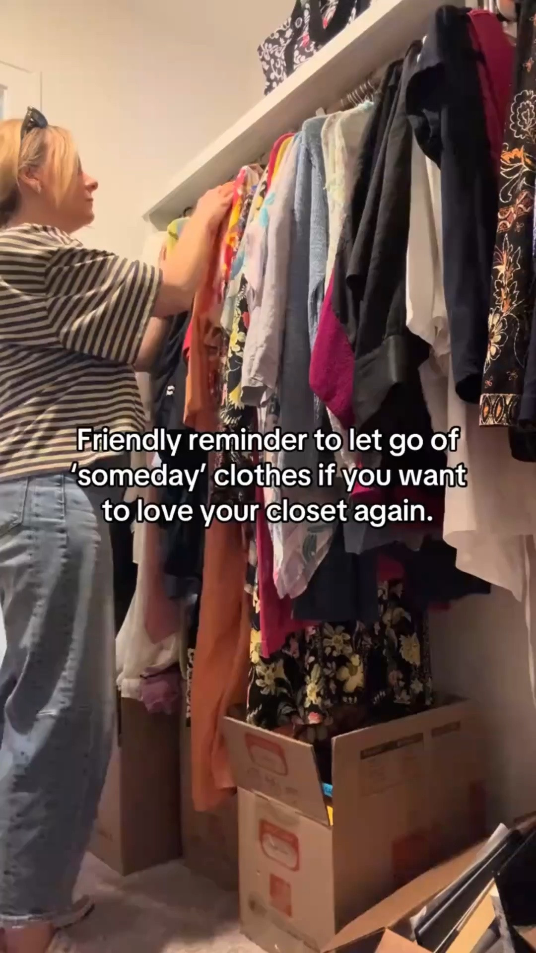 The jeans from 5 years ago. The dress for events you never attend. The blazer for a job you don’t have anymore. 

These “someday” pieces aren’t inspiring you—they’re creating guilt and stress every time you open your closet. 

Let them go. Keep only what fits your body TODAY and matches your actual life. 

When your closet reflects your current reality, getting dressed becomes joyful instead of overwhelming. 

💬 Comment NOW if you’re ready to dress for your real life