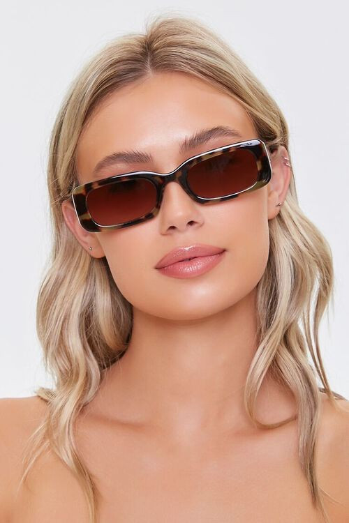 Tortoiseshell Print Rectangle Sunglasses | Forever 21 (US)