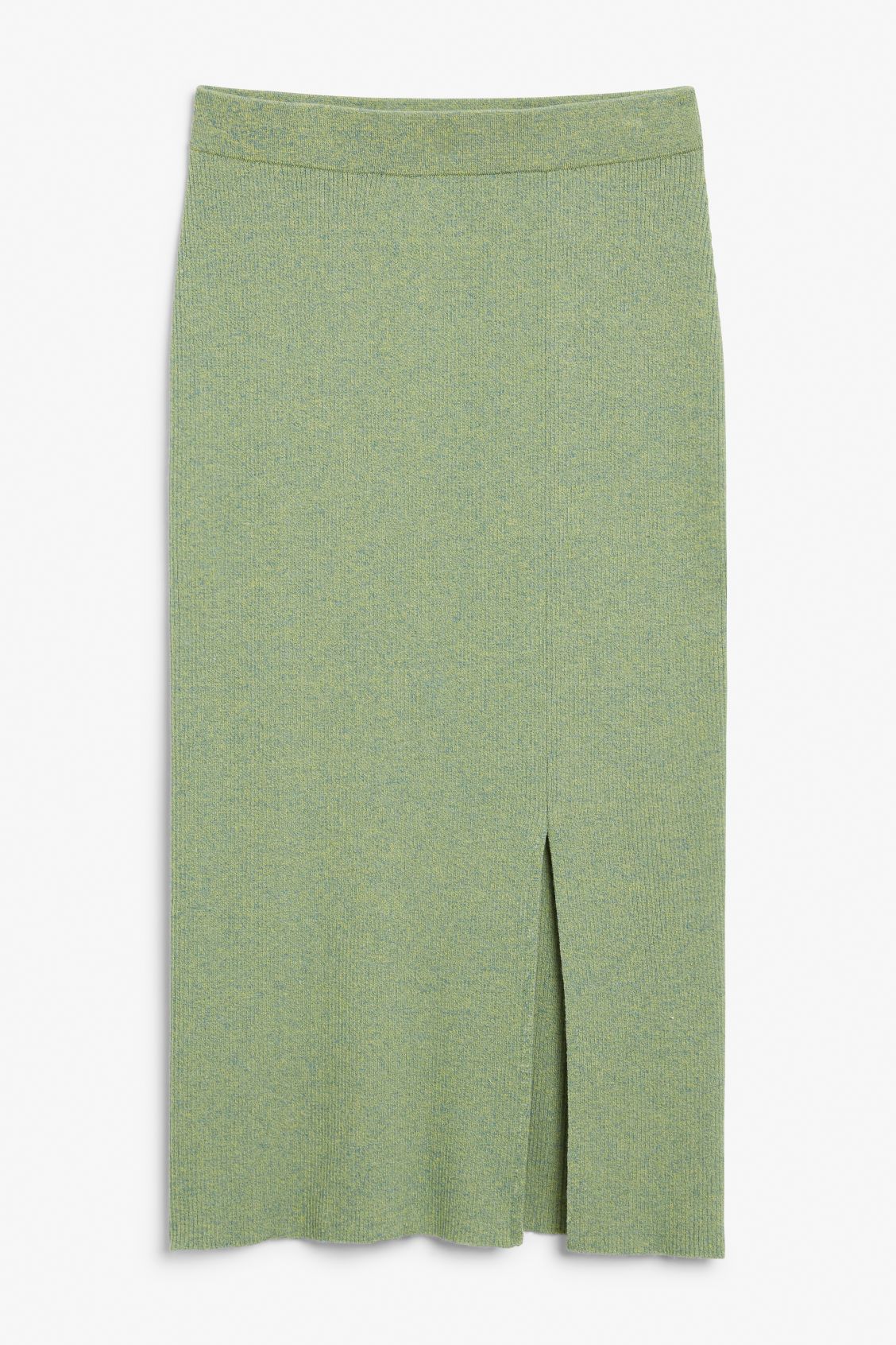 Ribbed knit pencil skirt - Green | Monki