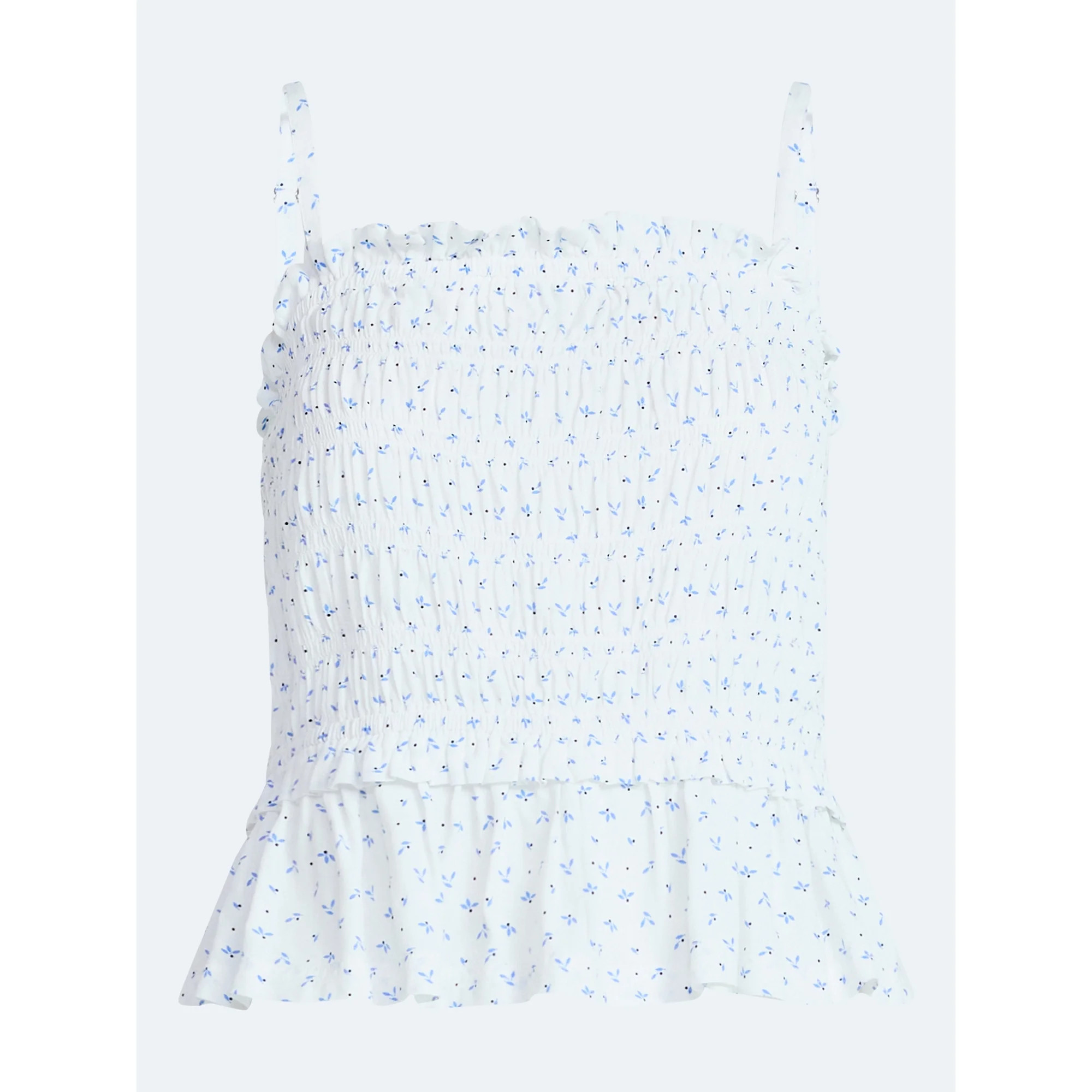 Free Assembly Women's Smocked Top with Peplum Hem, Sizes XS-XXL | Walmart (US)