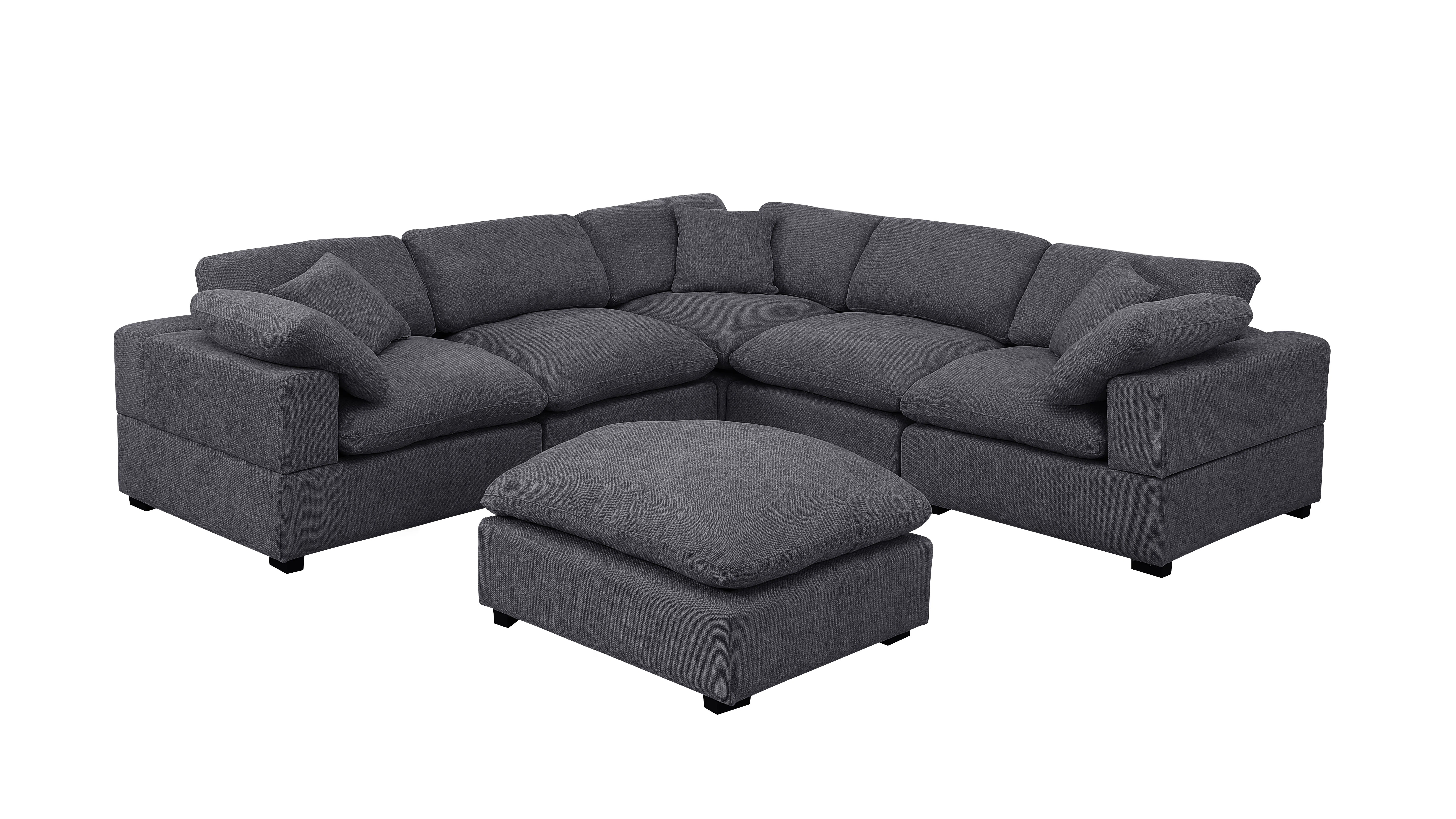 Wartow 6- Piece Upholstered Chenille Corner Sectional Sofa Couch | Wayfair North America
