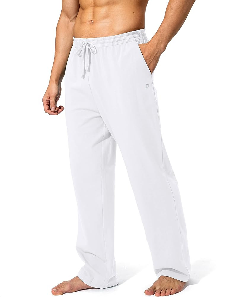Pudolla Men's Cotton Yoga Sweatpants Athletic Lounge Pants Open Bottom Casual Jersey Pants for Me... | Amazon (US)