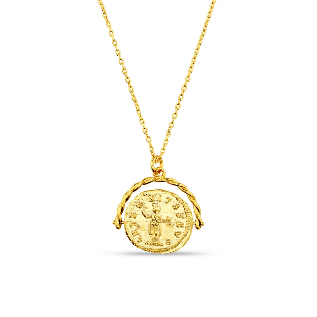 Coin Spinner Necklace - Gold | Orelia