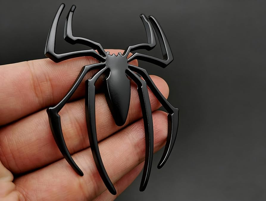 2PCS 3D Spider Emblem Car Sticker Metal Chrome Silver Spider Badges Sticker for Universal Car Veh... | Amazon (US)