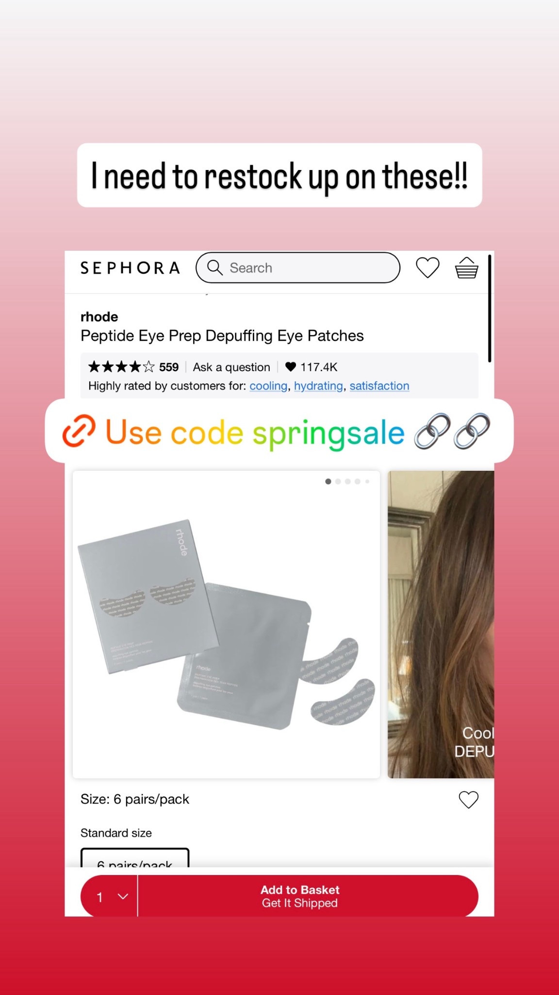 Sephora sale rhode under eye patches depuffing
￼

#LTKBeauty