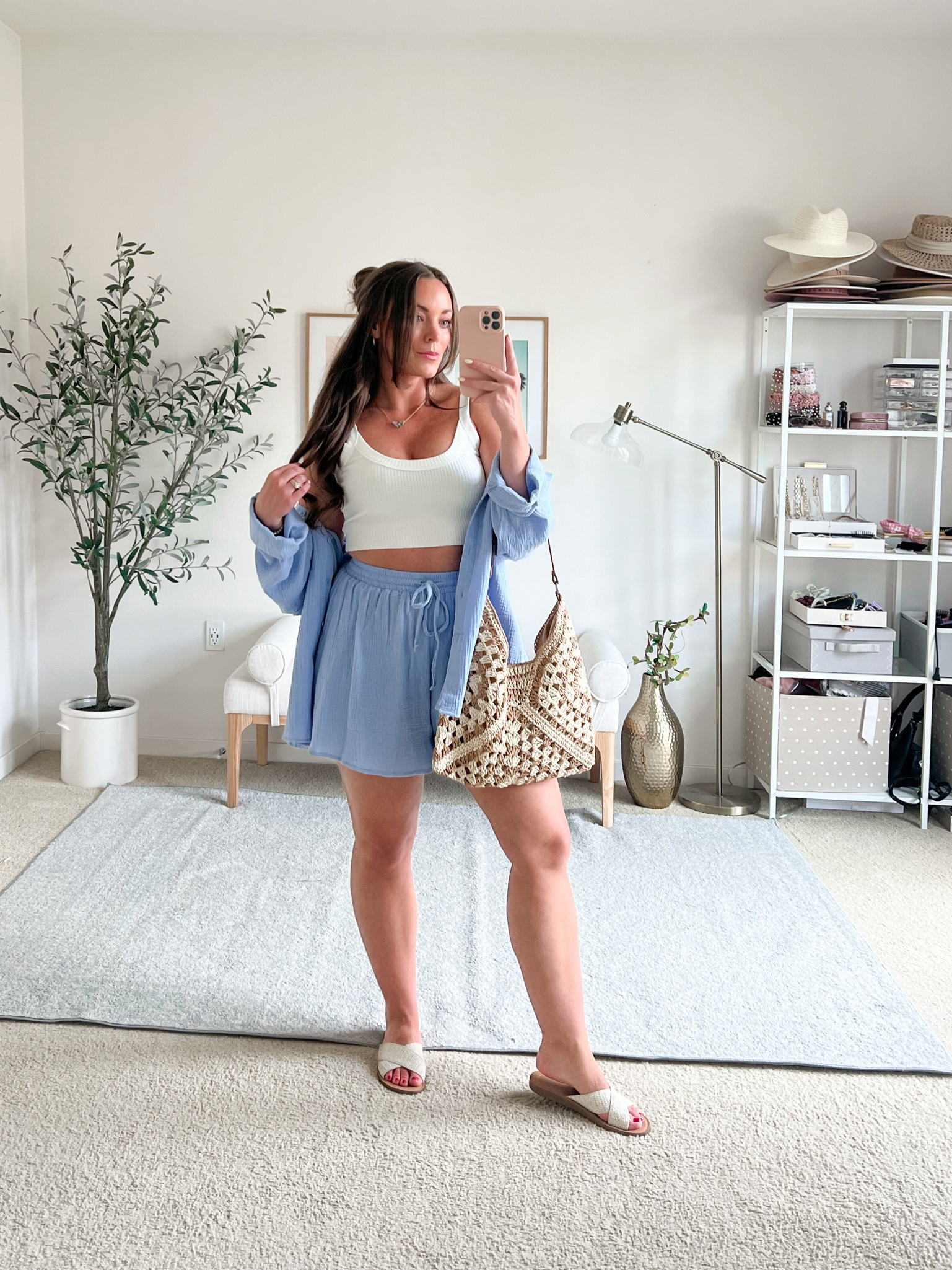 Summer beach outfit, vacay outfit, coffee outfit 🧜🏼‍♀️🌊💙

I sized up to an XL in this set, medium in white tank! 

#LTKMidsize #LTKFindsUnder50 #LTKSeasonal