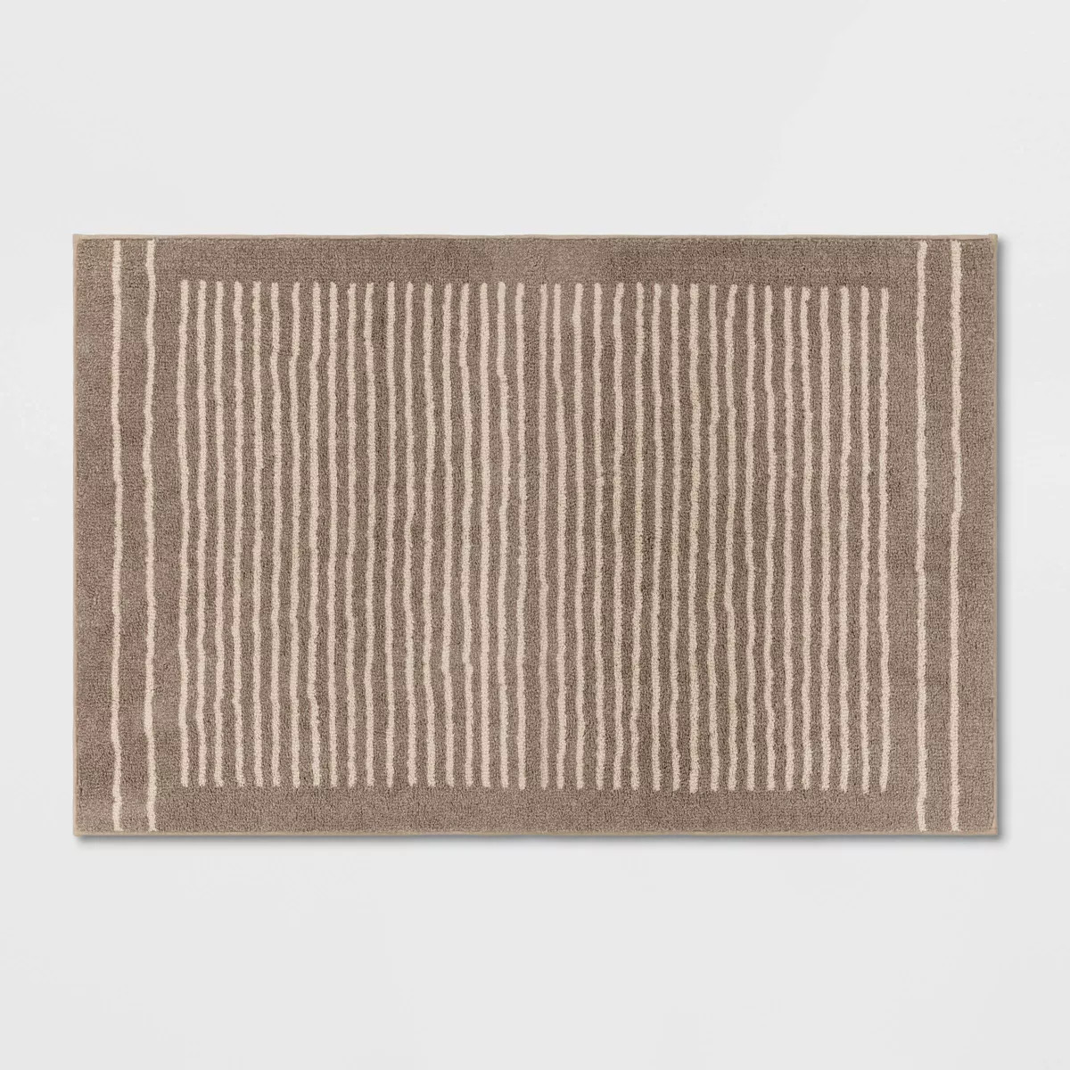 2'6"x4' Washable Knitted Stripe Accent Rug Tan - Threshold™: Indoor Low Pile Rectangle, Machine... | Target